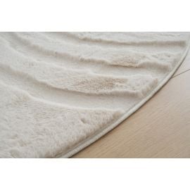 Rund Rabbit Zen Lys Beige Pels Teppe