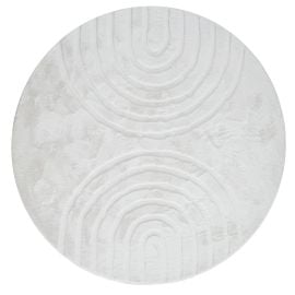 Rund Rabbit Zen Offwhite Pels Teppe