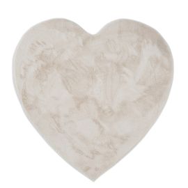 Barneteppe Myk Pelslook Rabbit Heart Lys Beige