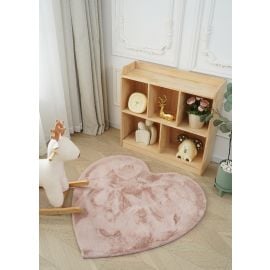 Barneteppe Myk Pelslook Rabbit Heart Rosa