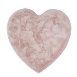 Barneteppe Myk Pelslook Rabbit Heart Rosa