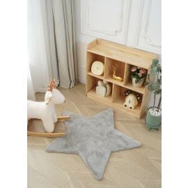 Barneteppe Myk Pelslook Rabbit Star Sølv