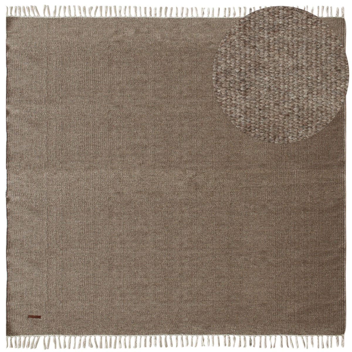 Dalen Brun Kvadrat 240 cm Ullmatta