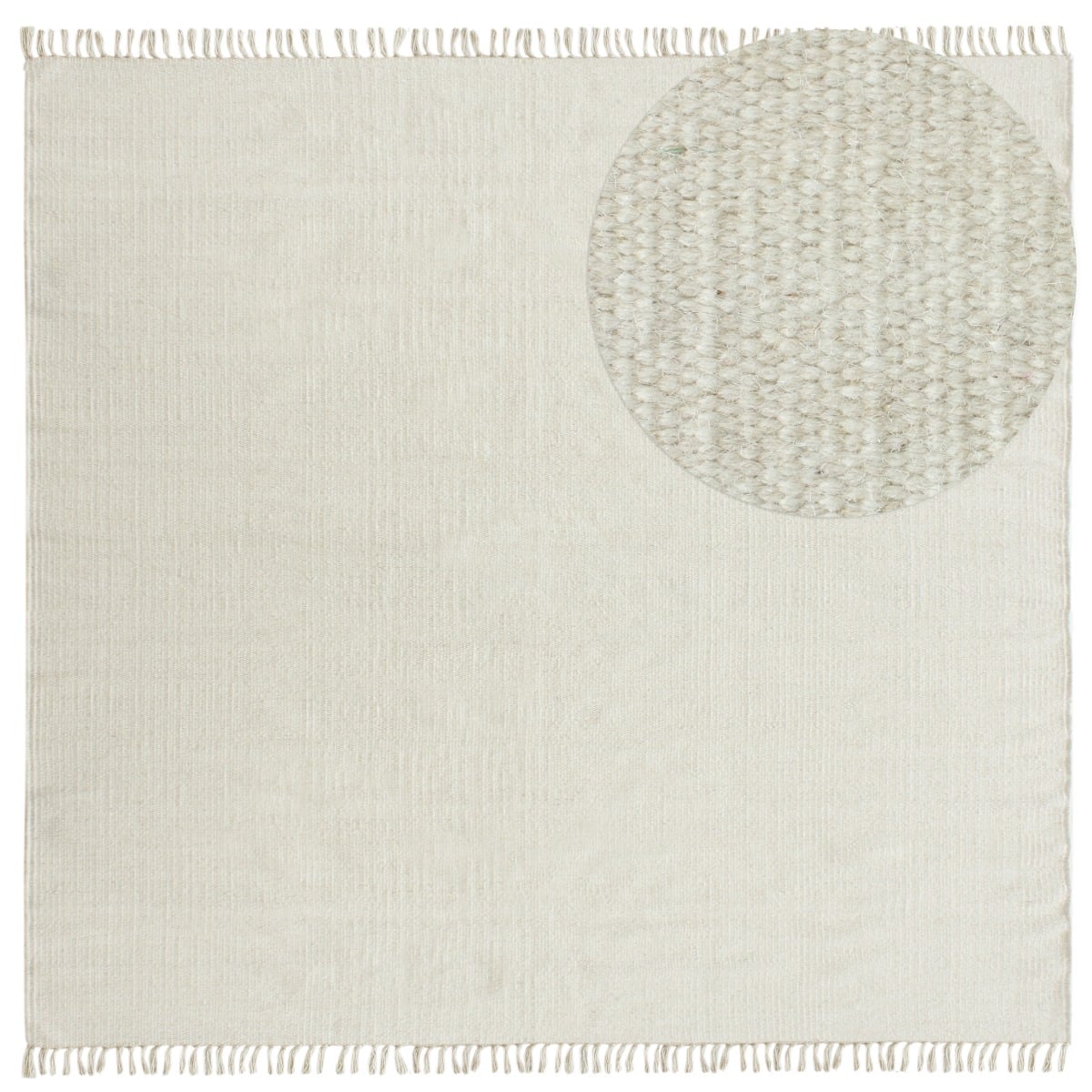 Dalen Offwhite Kvadrat 240 cm Ullmatta