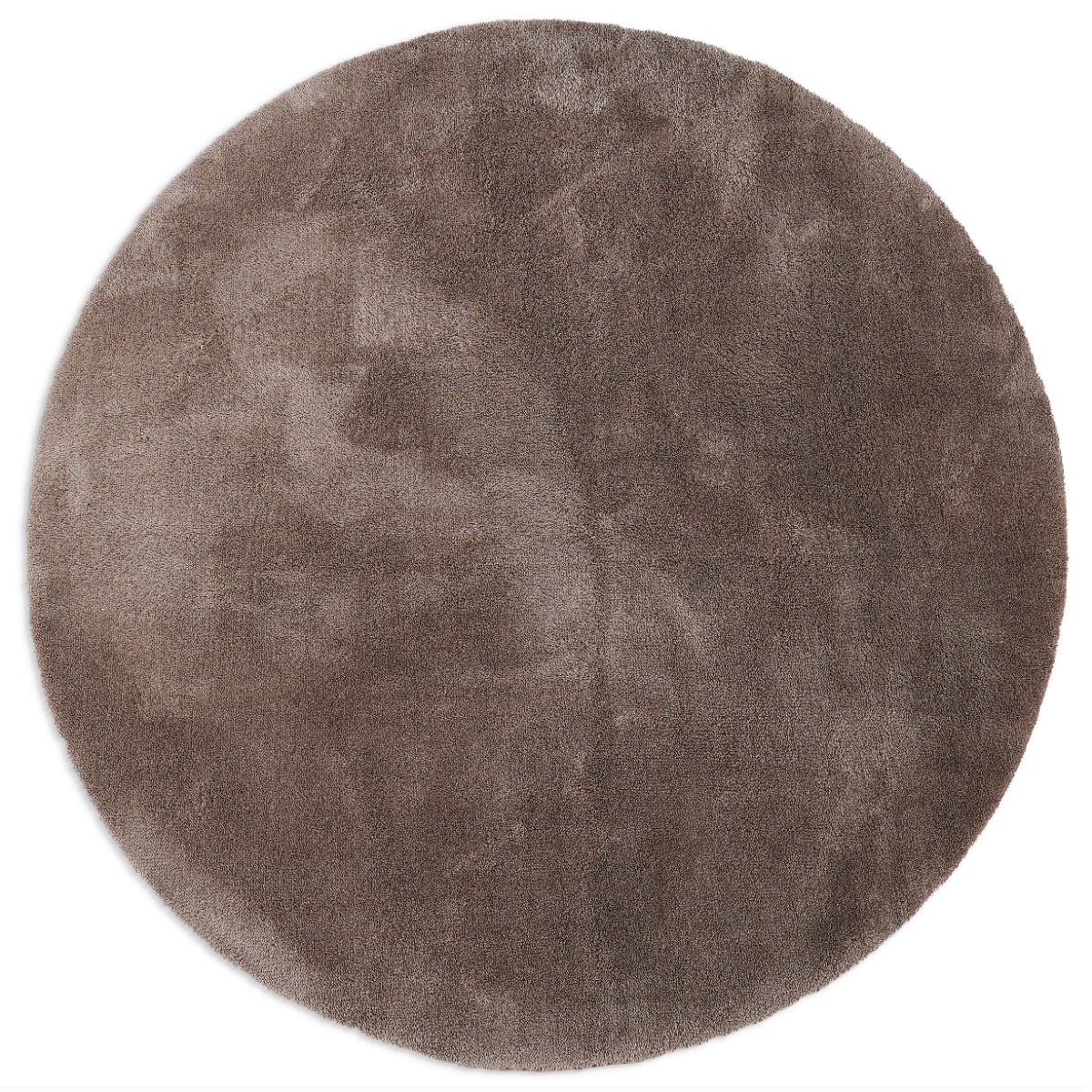 Fluffy Taupe Rund 160 cm Tvättbar Mjuk Ryamatta