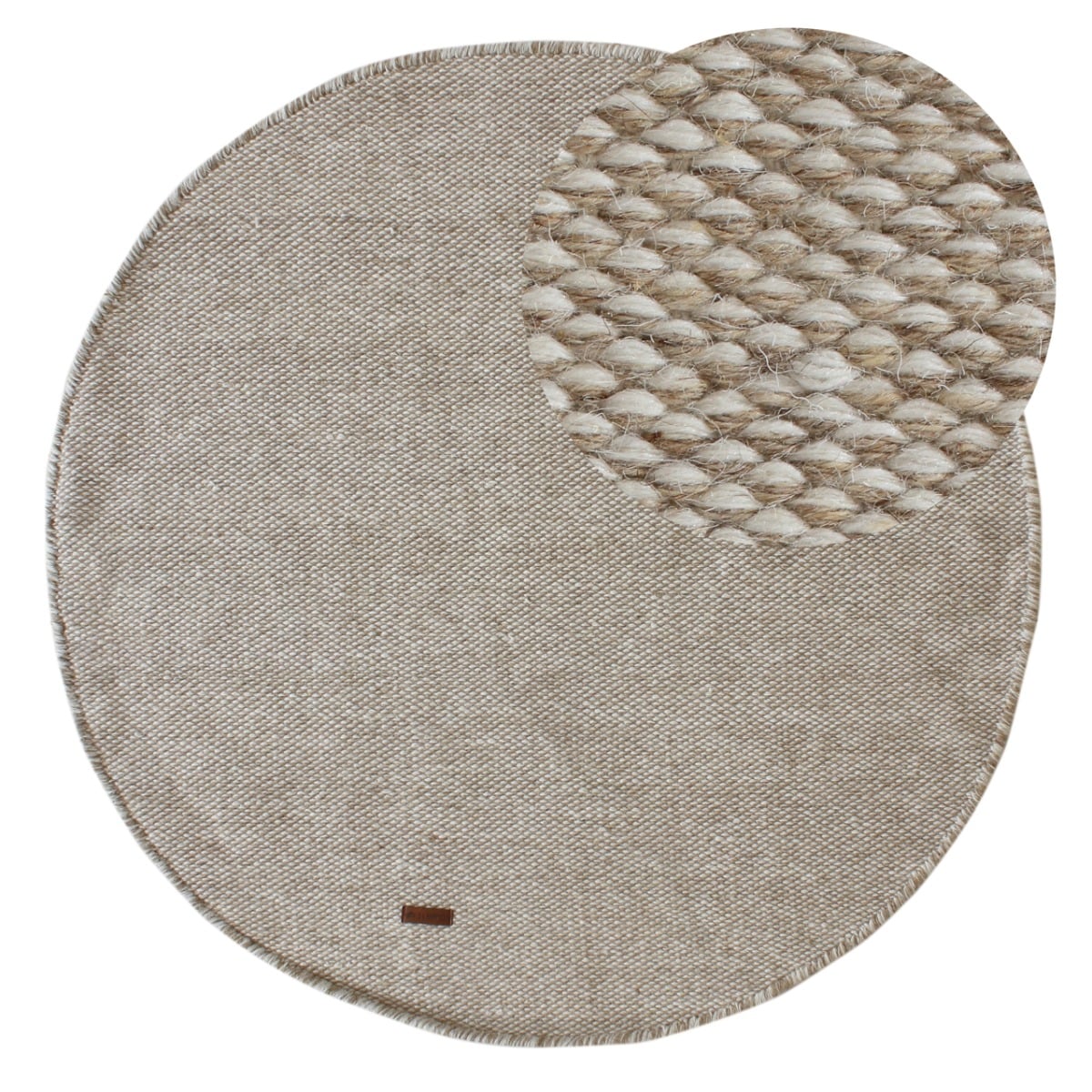 Livia Beige Rund 200 cm Ullmatta
