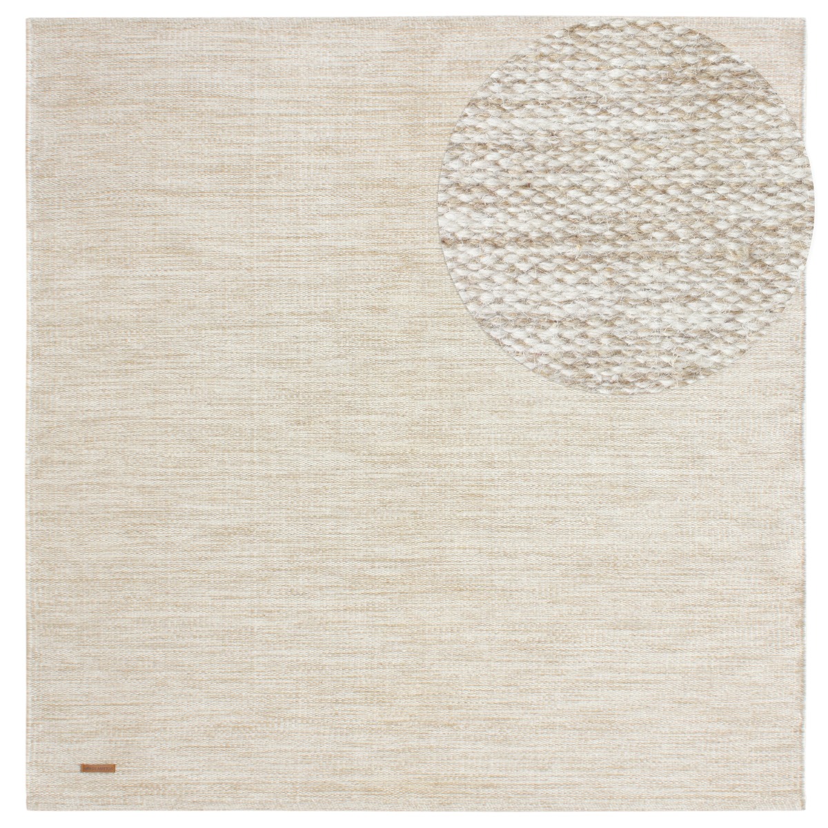 Lunda Beige Kvadrat 240 cm Ullmatta