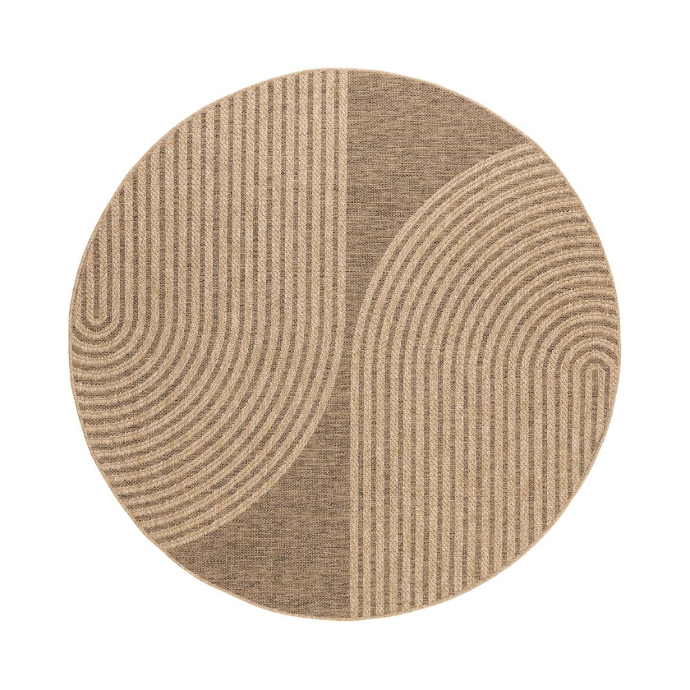 Luonto Vorm Beige Rund 240 cm Inom- och Utomhusmatta
