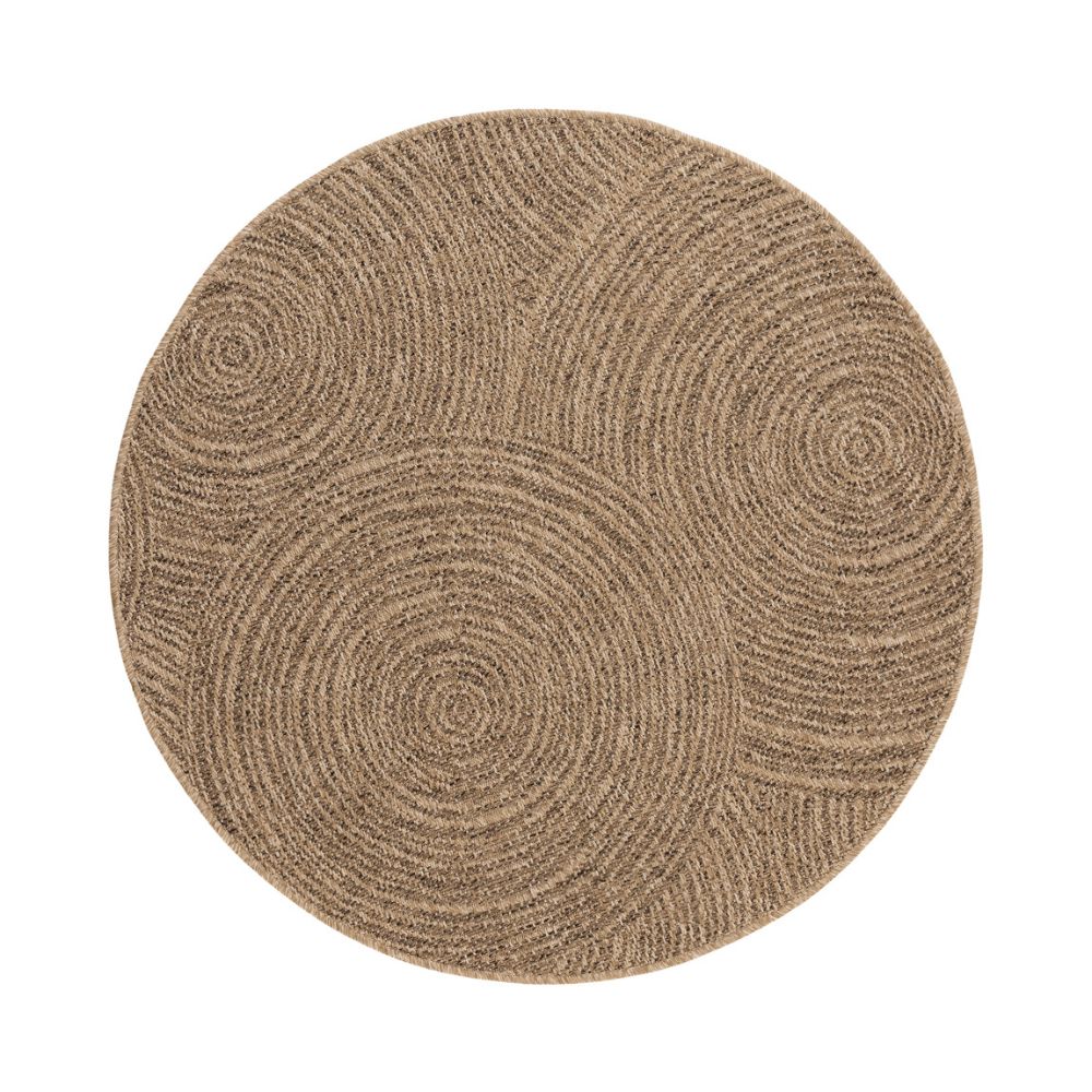 Luonto Zon Beige Rund 120 cm Inom- och Utomhusmatta