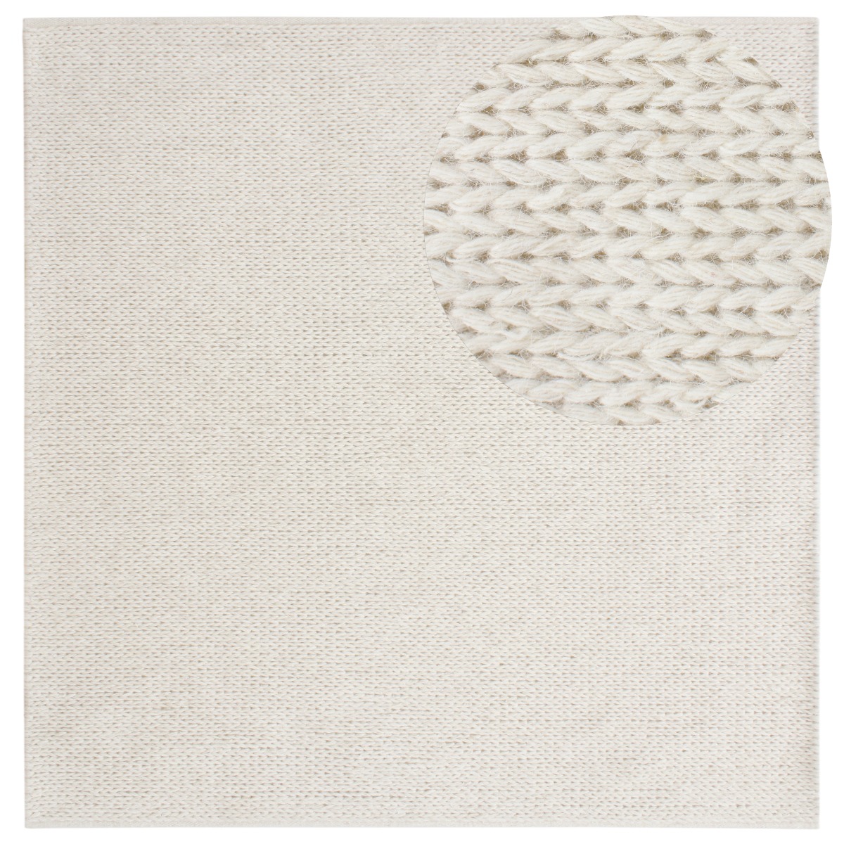 Mellby Offwhite Kvadrat 240 cm Ullmatta