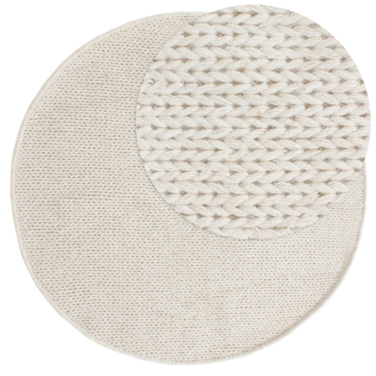Mellby Offwhite Rund 160 cm Ullmatta