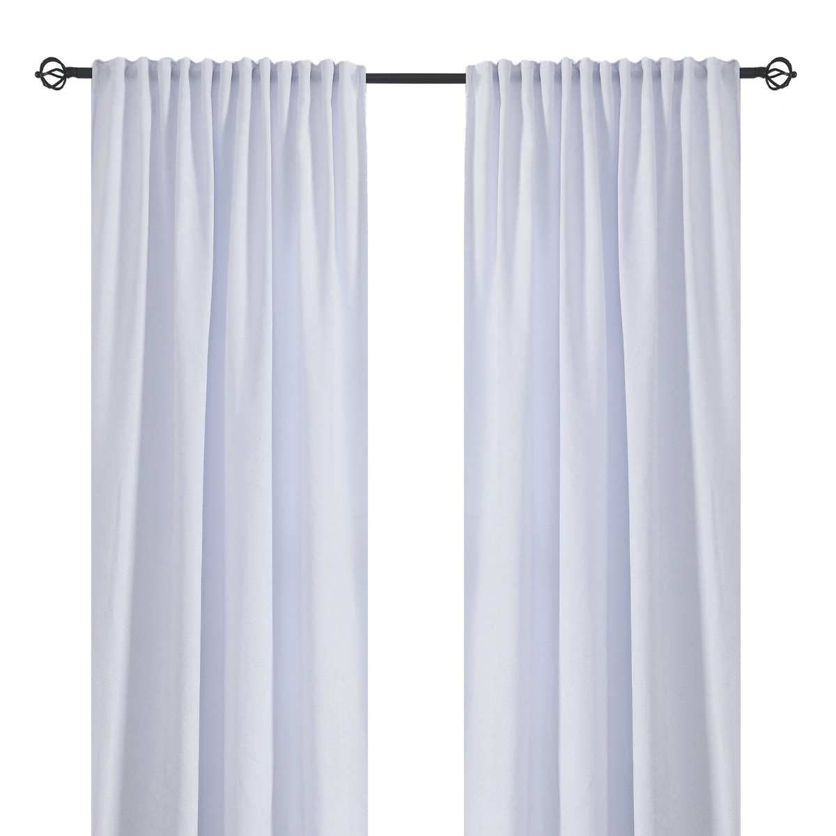 Nancy Vit 2x135x250 cm Rumsförmörkande Sammetsgardin 2-pack