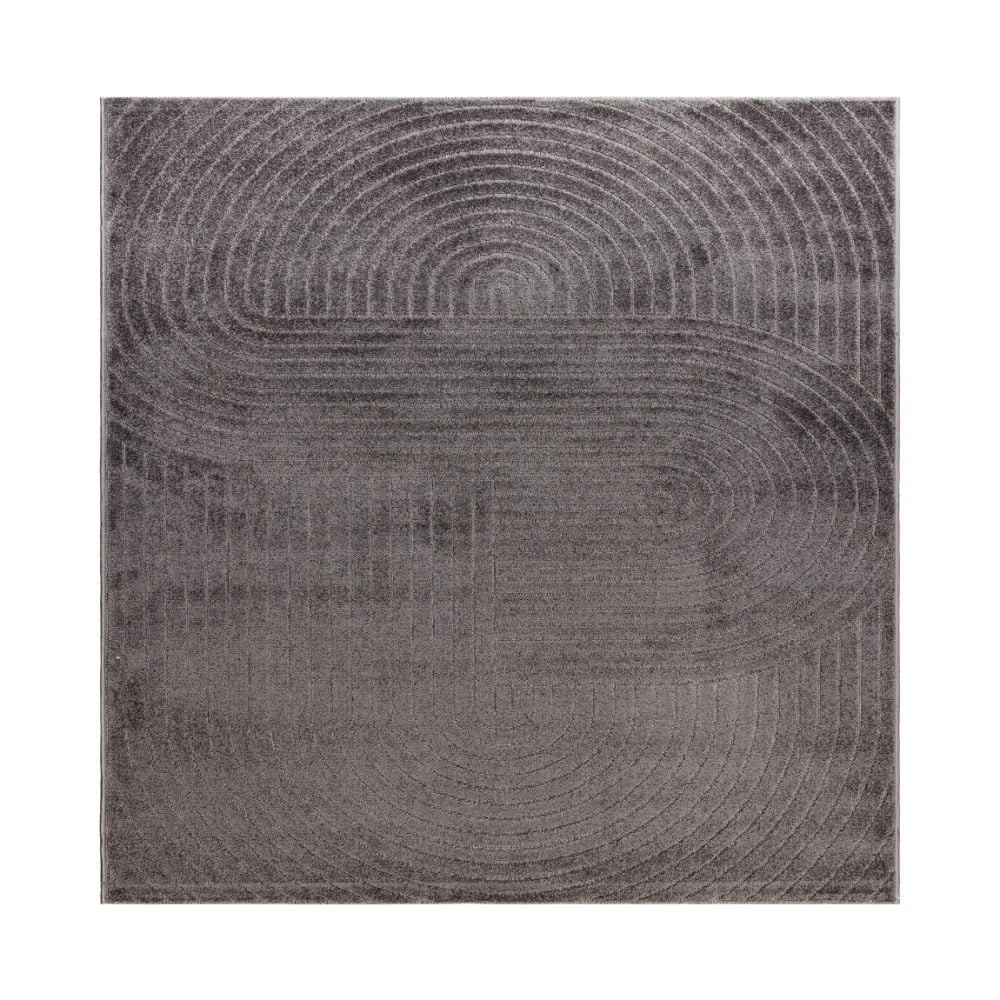 Santos Vorm Grafit Kvadrat 240 cm Inom- och Utomhusmatta