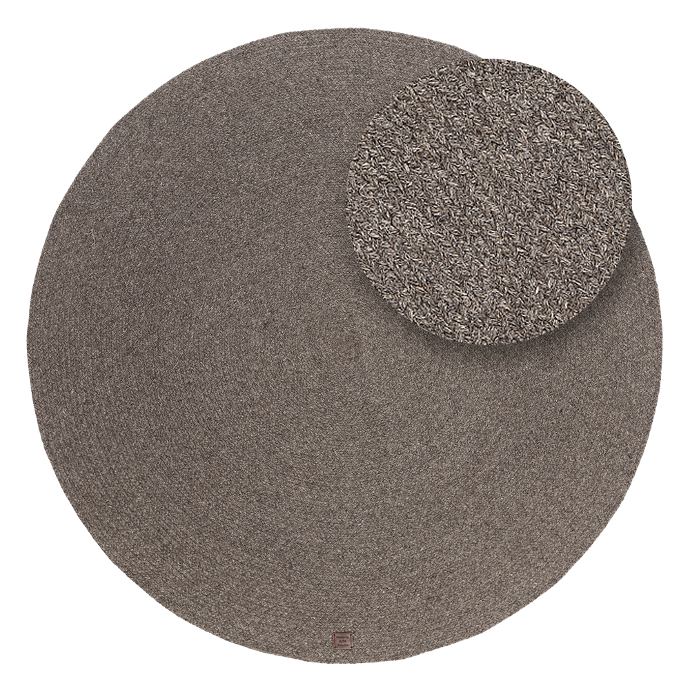 Saul Taupe Rund 160 cm Ullmatta