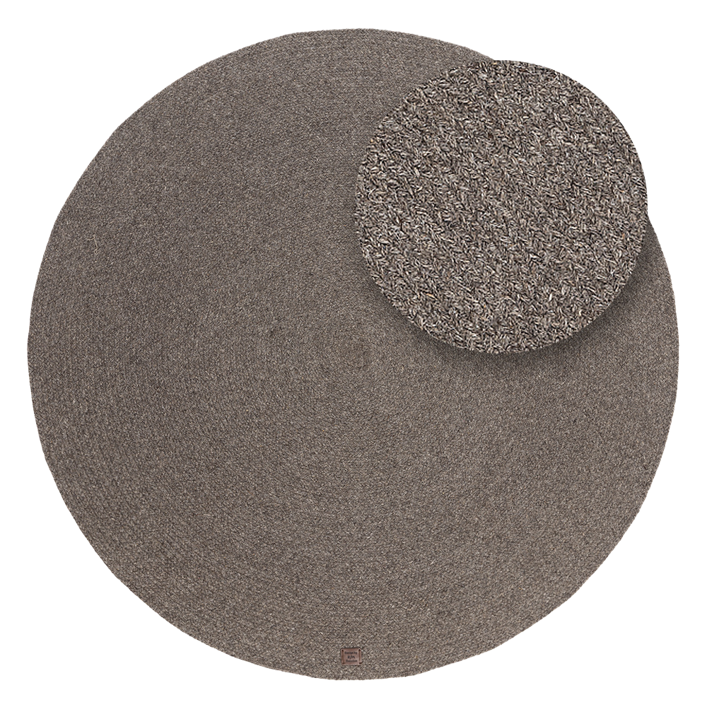 Saul Taupe Rund 200 cm Ullmatta