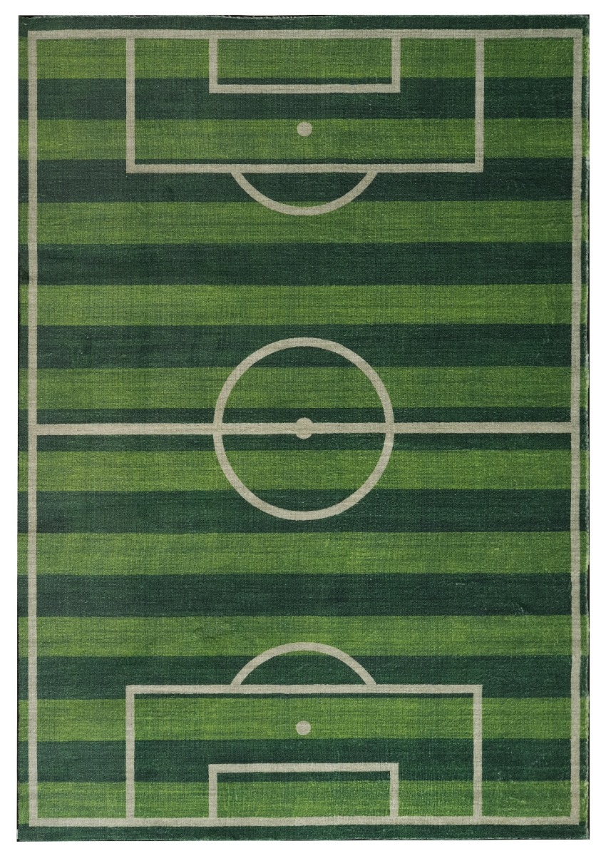 Soft Football Field Gr&ouml;n 120x170 cm Barnmatta Mjuk P&auml;ls-look