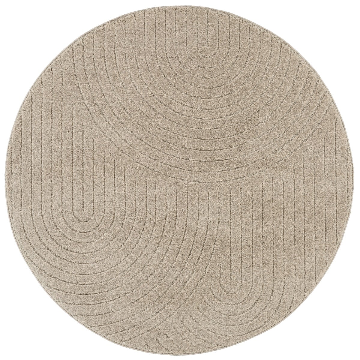 Zara Bene Beige Rund 120 cm Wiltonmatta